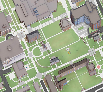 Use our interactive 3D map to locate the University of Tennessee at Chattanooga buildings, 停车场, 活动场所, 餐厅, points of interest, Chattanooga attractions, campus construction, 安全, 可持续性, 技术, 卫生间, student 资源, 和更多的. Each indicator provides a description, an image of the asset, departments housed there (if applicable), address, and building number (if applicable).